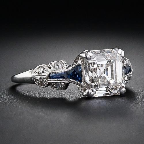 Monica | Brilliant Vintage Ring in Blue and Silver