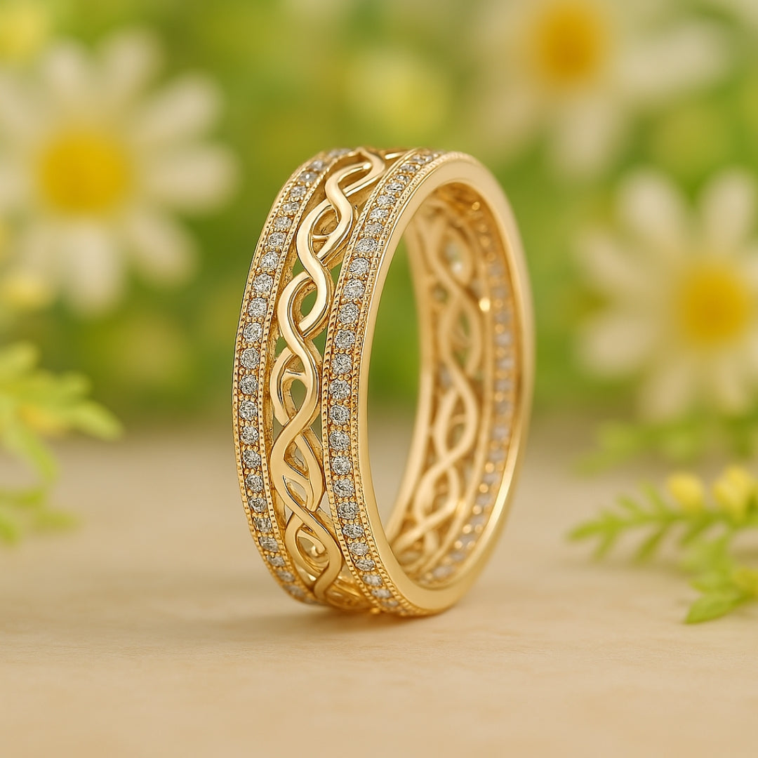 Ella | Bright Hollow Gold Ring