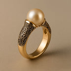 Lucia | Vintage Pearl Golden Ring
