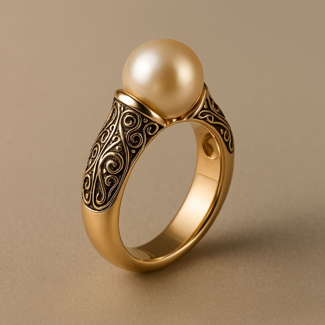 Lucia | Vintage Pearl Golden Ring