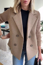 Delia | Stylish Knit-Sleeve Blazer